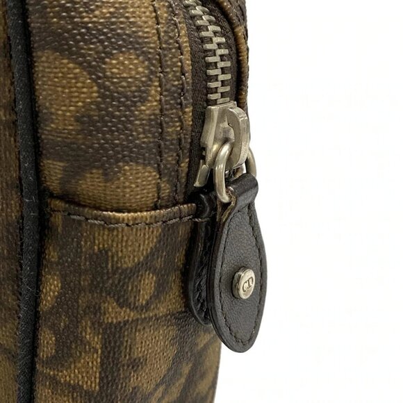 Auth DIOR/ChristianDior Trotter,Romantic - Dark Brown Brown PVC Leather Handbag - Picture 12 of 16
